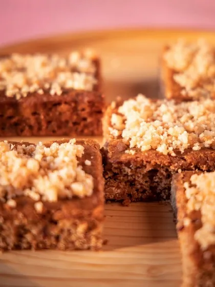 All hail my blondies. They are soft, sweet, and heavenly, with a generous topping of white chocolate crumble.