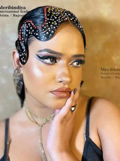 Let your creativity run wild with editorial and party hairstyling. This retro-inspired look features sculpted finger waves adorned with colorful jewels, a technique that blends classic style with modern artistry for high-impact results.