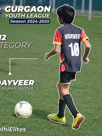 Udayveer Singh Khurana, a creative force. This graphic celebrates his goals, assists, and ability to break down defenses.