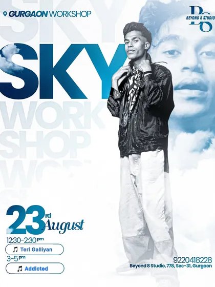 This poster announces a two-part workshop with Sky, covering two different songs. It shows how we offer intensive sessions for dancers who want to learn multiple routines.