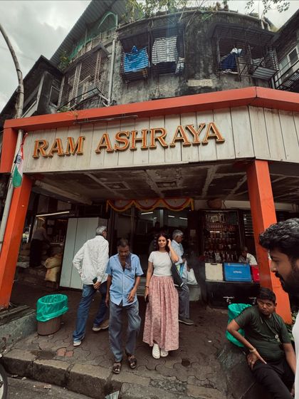 The best time of the year is here! A casual day out during Ganesh Chaturthi, feeling comfortable and festive in a simple white tee and a flowy pink skirt.