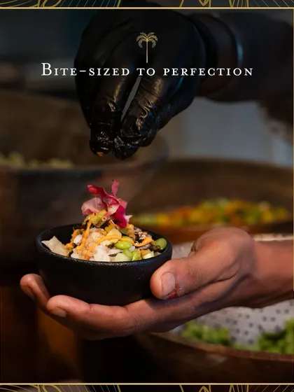The final touch from our chef before a dish reaches your guest. This bite-sized bowl, crafted to perfection, embodies our philosophy that the finest experiences often come in the smallest, most thoughtfully prepared servings.