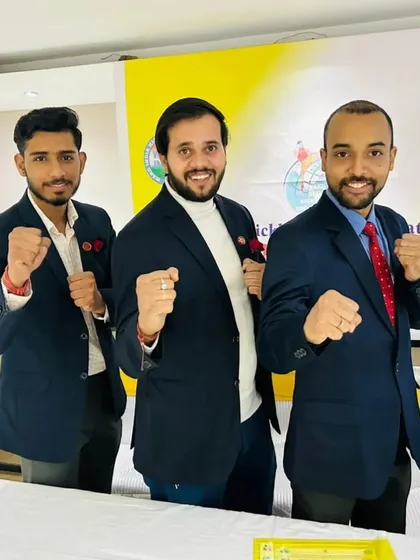 United in our mission. Standing with fellow members of the kickboxing association, we share a common goal to create better opportunities for athletes and promote the sport across Delhi.