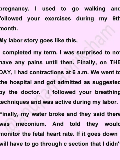 Even when meconium was present, this mother remembered my story and regained her confidence. Knowledge helps you navigate unexpected situations calmly instead of with fear.