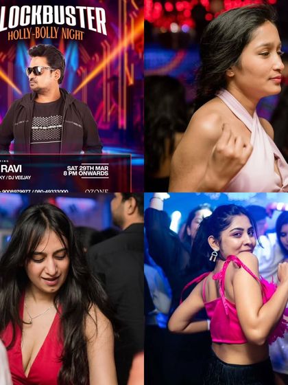 A collage from the 'Holly-Bolly Night', showing the poster and the energetic crowd.