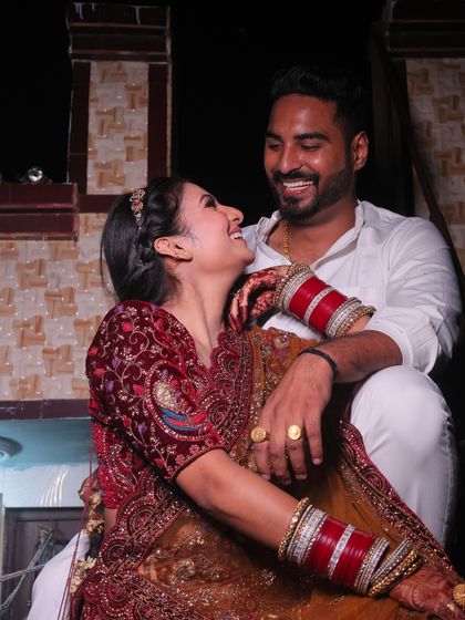 Capturing the joy and love of the festival. Her makeup is designed to last through the day's rituals.