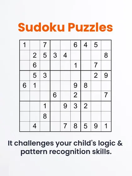 Sudoku puzzles are more than just a game. They are an excellent tool for challenging a child's logic, pattern recognition, and problem-solving skills.
