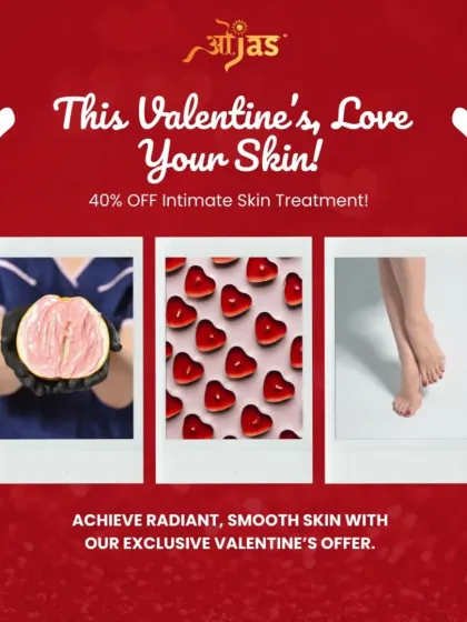 Achieve radiant, smooth skin with our exclusive Valentine's offer. Our Intimate Skin Treatment is available at a 40% discount to help you love your skin.