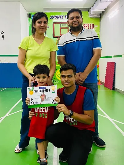 A proud moment for Parth and his family as he receives his 'Most Valuable Kid' certificate. Congratulations, champ.