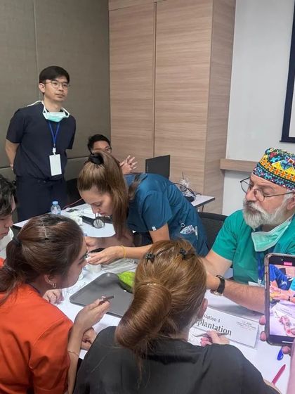 A close-up of a hands-on training session where participants learn from world-class experts.