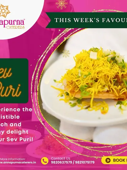 This week's favourite snack: Sev Puri. A classic Mumbai street food that we prepare with the freshest ingredients for that irresistible crunch.