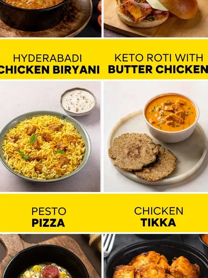 Our menu is anything but small. We offer an endless variety of healthy options, from Hyderabadi Chicken Biryani and Keto Roti with Butter Chicken to Pesto Pizza and Chicken Tikka.