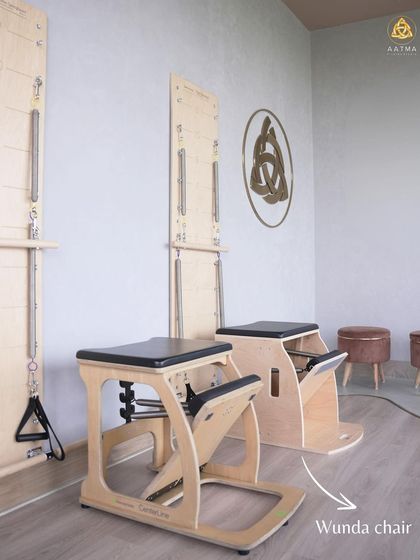 The Wunda Chair is a compact and challenging piece of equipment. It's excellent for improving balance, leg strength, and core stability.