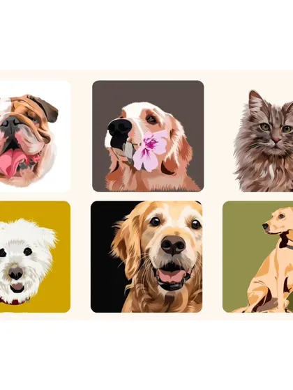 I absolutely love creating custom pet portraits! This collage shows a few of my recent illustrations, from a happy bulldog to a majestic cat. I can capture your furry friend's unique personality in a piece of art you can cherish forever.
