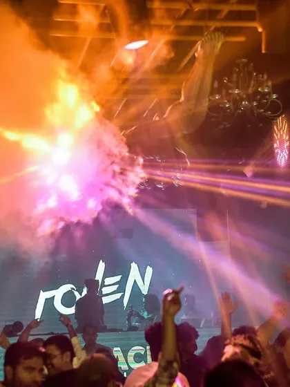 A duplicate shot of the pyro show at Mikachi Club.
