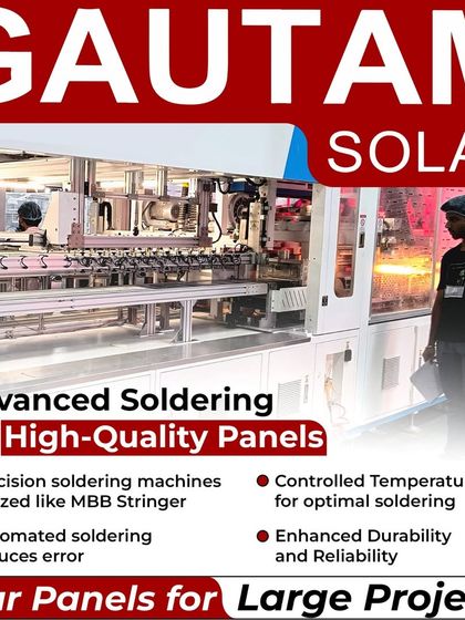 We utilize advanced soldering techniques with high-precision MBB stringers for our panels. This automated process reduces errors and ensures optimal, controlled temperature for enhanced durability and reliability in large-scale solar plants.