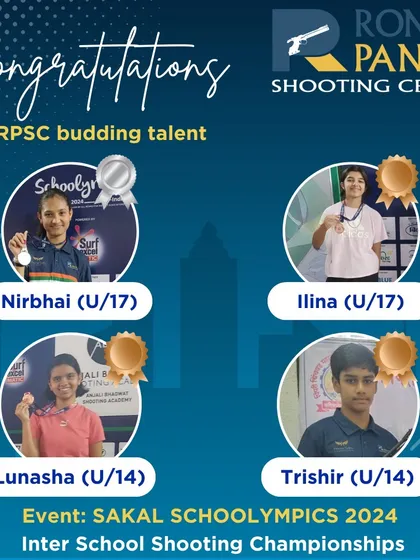 Congratulations to our budding talents for their medal-winning performances at the SAKAL SCHOOLYMPICS Inter-School Shooting Championships. Their achievements reflect the strong foundation and competitive spirit fostered at our centers.