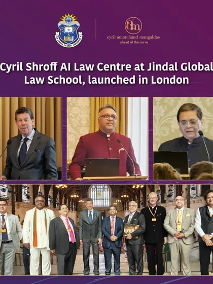 We were excited to officially launch the Cyril Shroff Centre for AI, Law & Regulation at Jindal Global Law School in London. This image captures the distinguished panel of global experts who gathered to discuss the future of law in the age of artificial intelligence.
