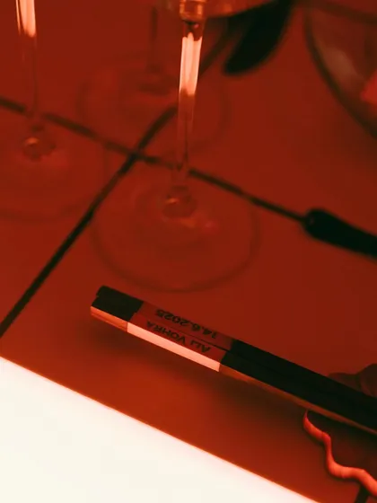 A close-up of personalized chopsticks at Rohan's 30th birthday dinner. No detail is too small when it comes to making a milestone celebration feel special.