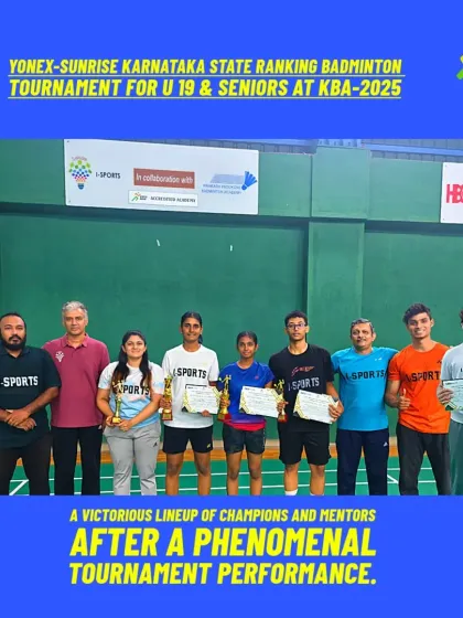 We don't just participate; we dominate. Here is our victorious lineup of champions and mentors after a phenomenal performance at the Yonex-Sunrise Karnataka State Ranking Tournament. This is the standard we set.