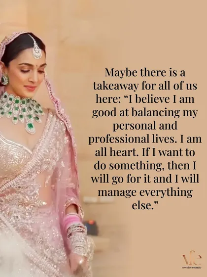 Kiara's belief in balancing her personal and professional lives shows that you don't have to choose. With the right partner, you can manage everything.