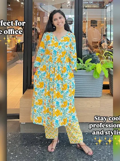 Stay cool, professional, and stylish at the office. This pure cotton coord set is comfortable enough for all-day wear while keeping you looking sharp.
