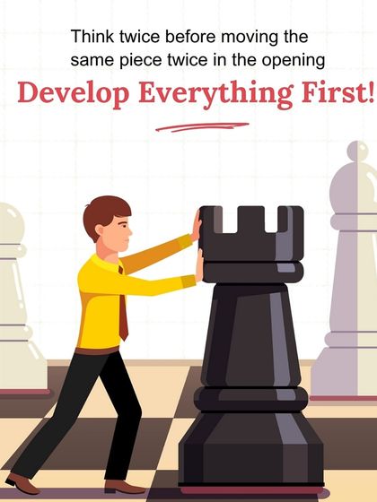 A key strategic tip: Think twice before moving the same piece twice in the opening. Our coaching is full of practical advice like this to help students develop everything first.