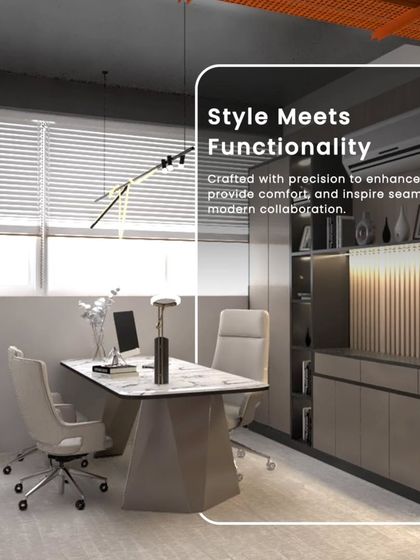 Style meets functionality in this office, crafted with precision to enhance focus and provide comfort for seamless modern collaboration.