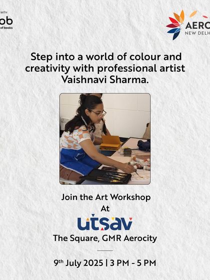 An invitation to an art workshop with professional artist Vaishnavi Sharma. We provide opportunities to learn from experts in a creative and supportive environment.