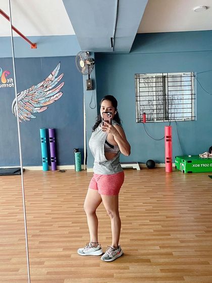 A candid selfie in the studio. It's a space where you can be yourself and focus on your personal growth.