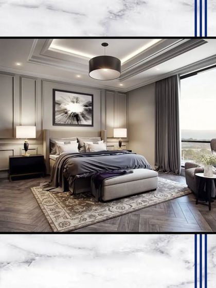 Our exquisite bedrooms are sanctuaries designed to envelop you in elegance and comfort. This rendering features a large window with a stunning view, making every morning a dream come true.