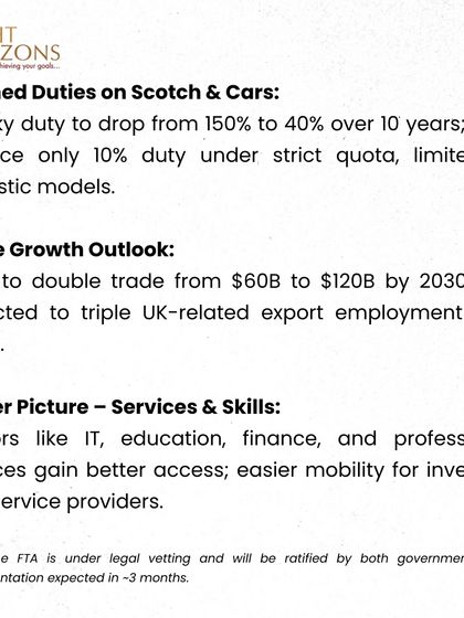 Our bulletin covers the historic Free Trade Agreement (FTA) between India and the UK. We break down the tariff cuts, sectoral benefits, and the expected trade boom, keeping you informed on major policy shifts.