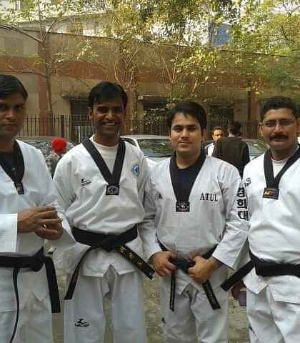 With my seniors, all respected black belts. In Taekwondo, you always respect those who have walked the path before you.