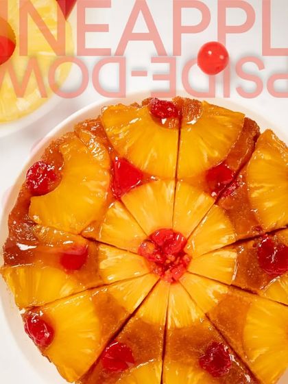 A classic with a twist. Our Pineapple Upside-Down Cake is moist, sweet, and beautifully caramelized, with juicy pineapple rings and cherries on top.