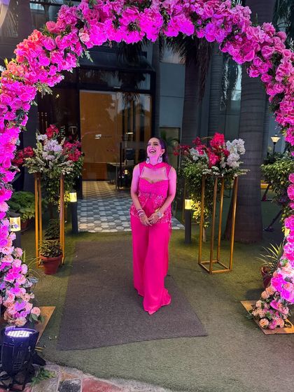 I designed and styled this entire pink glam look myself, from the outfit to the makeup and hair. Everyone said it gave them "Om Shanti Om" vibes, and it is truly one of my favorite looks ever.