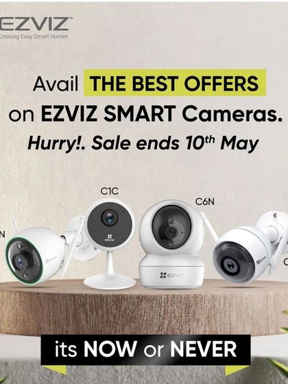 I offer the best prices on a wide range of EZVIZ smart cameras. This image displays various models, including the indoor C1C and C6N, and the outdoor C3N and C3WN, each designed for different security needs.