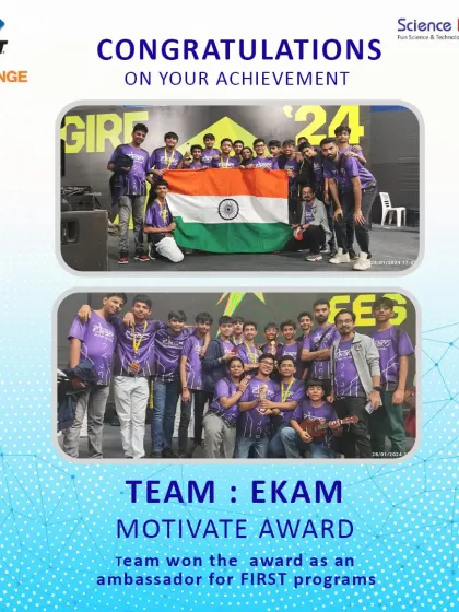 We are incredibly proud of Team EKAM for winning the Motivate Award at the prestigious FIRST Tech Challenge. Their achievement as ambassadors for the program showcases the teamwork, professionalism, and passion we instill in our students.