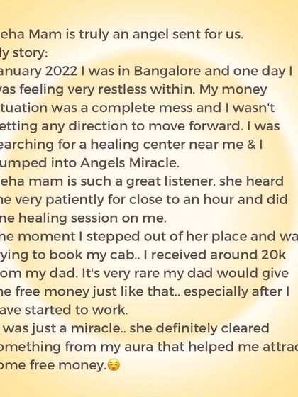 This story shows how quickly energy can shift. After feeling stuck and restless, especially with her finances, this client received an unexpected sum of money right after her first healing session, a sign that her money blocks were beginning to clear.