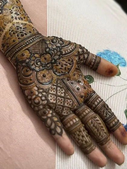 A close-up of the palm, showing the fine details and shading.
