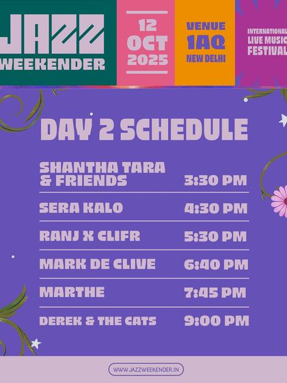 The Day 2 schedule for Jazz Weekender. Our goal is to provide a seamless festival experience where attendees can discover new music and enjoy their favorite acts without a hitch.