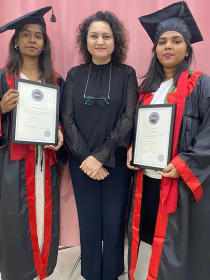 Two of our students proudly displaying their CIBTAC certifications after successfully completing their examinations. These credentials open doors to opportunities across the globe.
