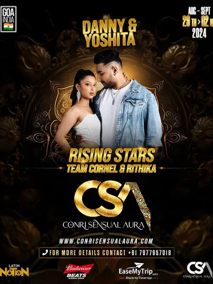 We were so proud to be featured as Rising Stars at the ConRi Sensual Aura festival. Moments like this push us to keep growing and sharing our love for Bachata and Zouk with dancers everywhere.