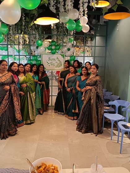 The festive spirit is clear in this photo from a Teej gathering. I ensure the ambiance is just right for your special celebrations.