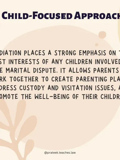 When children are involved, mediation takes a child-focused approach. It allows parents to work together to create parenting plans that serve the best interests of their children.