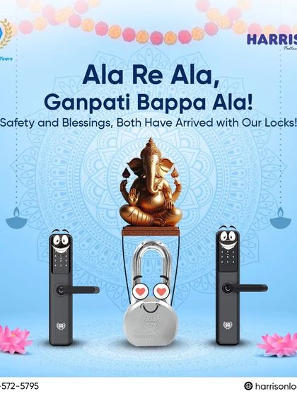 Ala Re Ala, Ganpati Bappa Ala! This Ganesh Chaturthi, I bring you both safety and blessings. Unlock new beginnings and prosperity by trusting the security of my locks for your home.