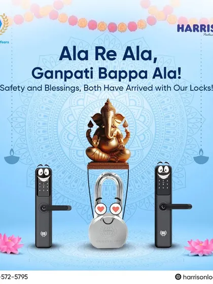 Ala Re Ala, Ganpati Bappa Ala! Our fun, animated locks celebrate the arrival of Lord Ganesha, symbolizing that safety and blessings have both arrived.