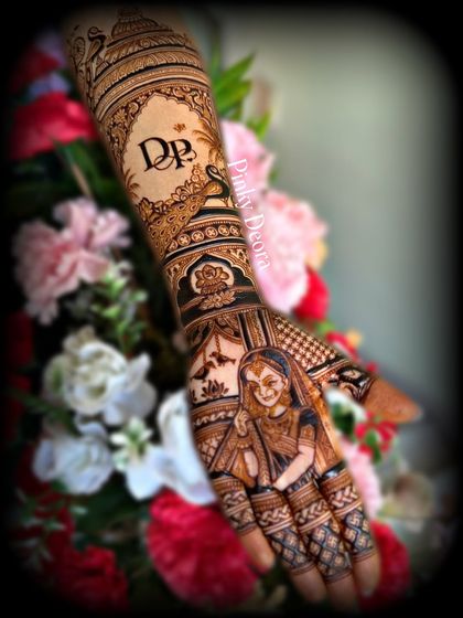 This bridal design features a beautiful portrait of the bride's mother, along with the couple's initials, making it incredibly personal and emotional.