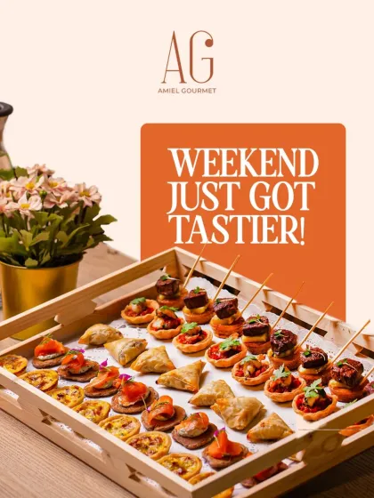 Weekend just got tastier. Our canapé platters, featuring a mix of savory bites, are perfect for sharing with friends and family.