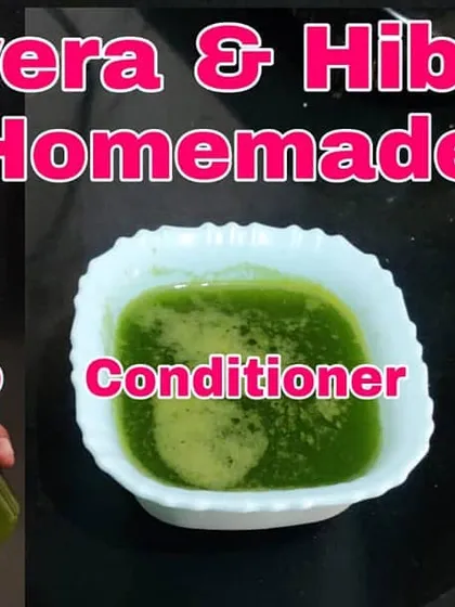 A complete hair wash routine made at home. This video shows how to make aloe vera and hibiscus shampoo, conditioner, and serum.