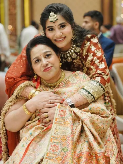 I love creating looks for the entire family. Here is a beautiful moment between a daughter and her mother, both styled by me for a wedding event, showcasing coordinated yet individual party makeup.